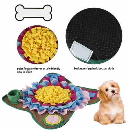 Interactieve Pluche Snuffelmat | Slow Feeder voor Honden | Machinewasbaar en Draagbaar | Bevorderd Gezonde Spijsvertering | Kleurrijk en Duurzaam Design | Veilig en Zacht | Ideaal voor Binnen en Buiten