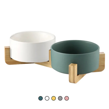 Set van 2 Keramische Voerbakken | BPA-vrij en Loodvrij | Vaatwasser- en Magnetronbestendig | Minimalistisch Design in Diverse Kleuren