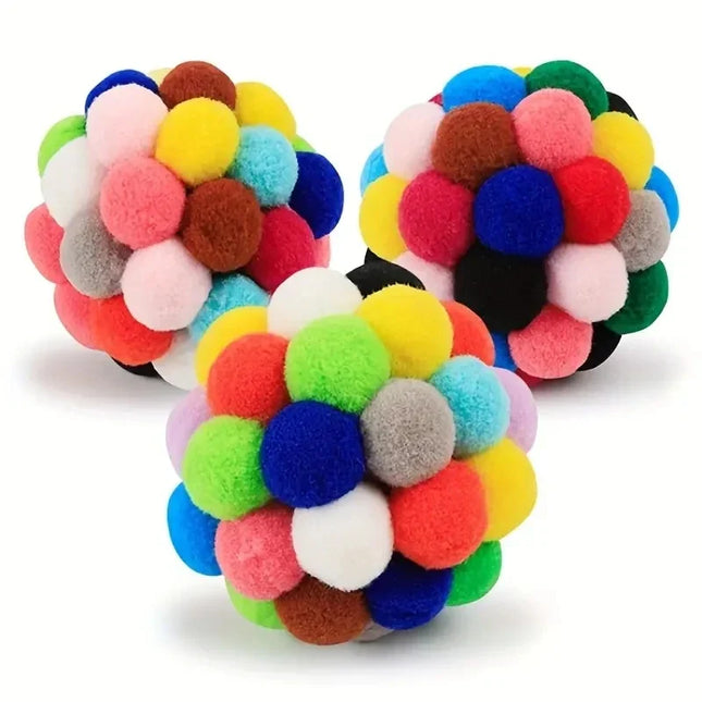 Kleurrijke Pluche Speelballen voor Katten met Belletje | Elastische en Zachte Ballen voor Zelfstandig Speelplezier