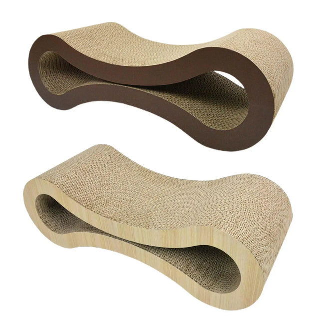 ClawMate Golfkarton Krabmeubel voor Katten | 56x21x18 cm | Comfortabele Rust- en Speelplaats | Beschermer voor Meubels