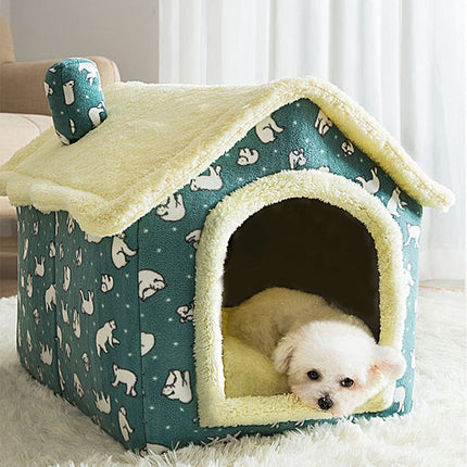 Fluffy Knus Huisje voor Huisdieren | Comfortabel Warm Nest voor Katten en Honden tot 4kg | Anti-slip Bodem | Afneembare Wasbare Hoes | Zachte Stof | Diverse Kleuren