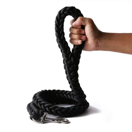 Sterke nylon hondenriem | Gevlochten touw met gesp | Alle seizoenen | Grote hondenriem voor bulldogs en rottweilers | Duurzaam en milieuvriendelijk | Geschikt voor wandelen, trainen en reizen
