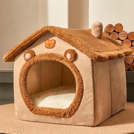 Opvouwbaar Huisdierhuis | Binnenhuis voor Kleine Honden en Katten | Verwijderbare Wasbare Mand | Fiber | China