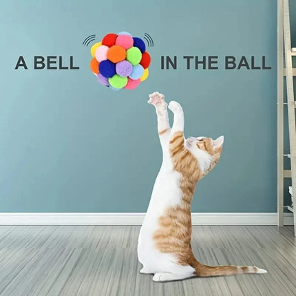 Kleurrijke Pluche Speelballen voor Katten met Belletje | Elastische en Zachte Ballen voor Zelfstandig Speelplezier