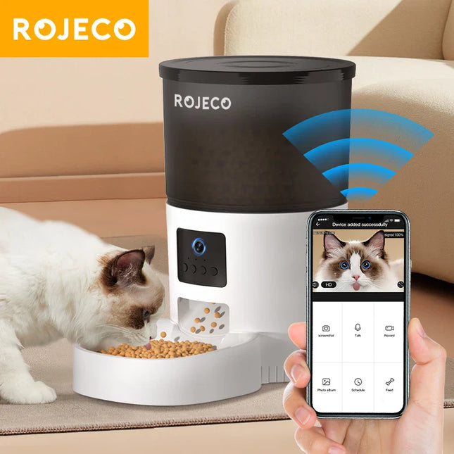 Slimme Voerautomaat met HD-Camera en Voice Recorder voor Katten & Honden | Instelbare Voedingsschema's & Live Video via App