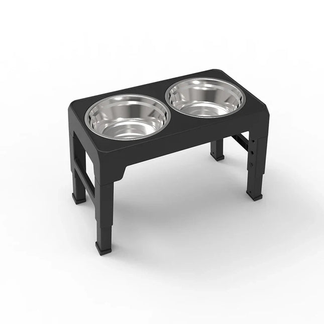 Booteely Verstelbare Voerstandaard voor Honden | Dubbele Roestvrijstalen Bakken, Ergonomische Hoogte | Geschikt voor Alle Hondenrassen