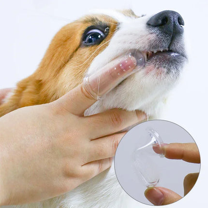 SoftBristle Vinger Tandenreiniger | Siliconen Ondersteuning voor Mondverzorging bij Honden en Katten | Helpt tegen Tandsteen en Slechte Adem