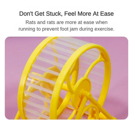 Hamster Loopwiel | Stil en Duurzaam | PVC | Blauw Geel | Geschikt voor Grootte Hamsters | Veilig Speelgoed voor Kleine Dieren | Eenvoudig te Reinigen en Vervangen | Huisdierenaccessoires