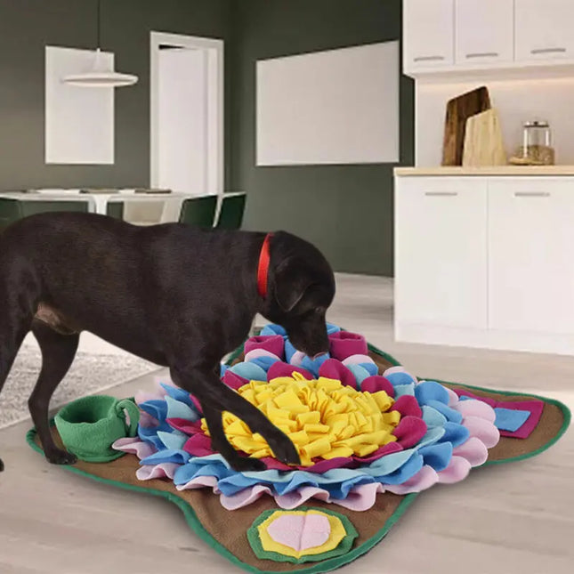 Interactieve Pluche Snuffelmat | Slow Feeder voor Honden | Machinewasbaar en Draagbaar | Bevorderd Gezonde Spijsvertering | Kleurrijk en Duurzaam Design | Veilig en Zacht | Ideaal voor Binnen en Buiten
