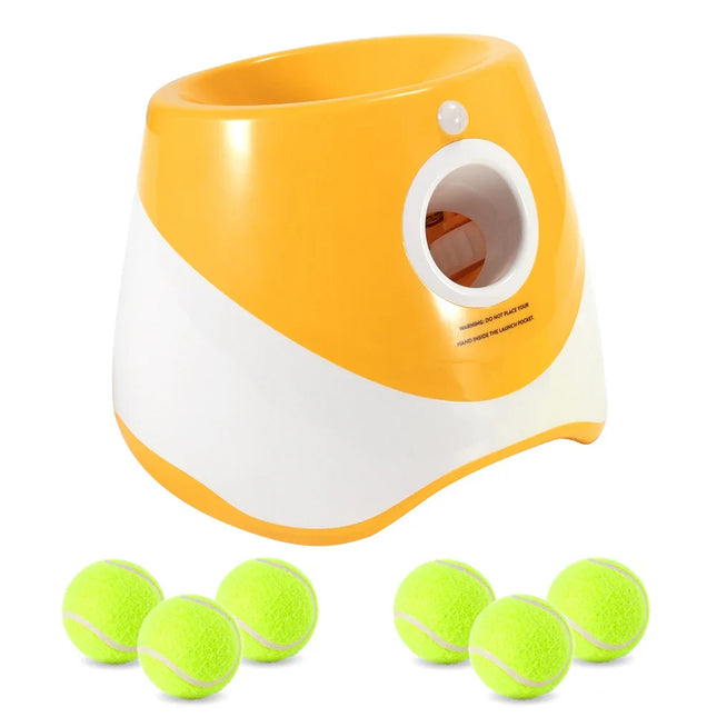 Oplaadbare Interactieve Tennisbalwerper voor Honden | Instelbare Werpafstanden 3m-9m | Inclusief USB Lader & Mini Tennisballen
