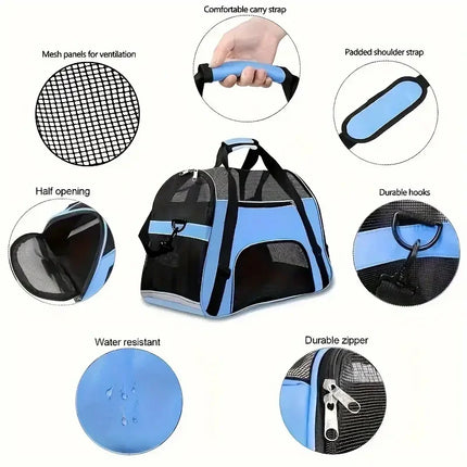 Opvouwbare Reistas voor Katten en Honden | Comfortabel en Veilig | Ademend Mesh & Duurzaam Nylon | Drie Maten Available