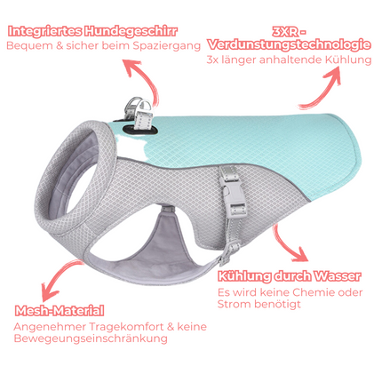 Breeze™ Hondenkoelvest | Geavanceerde Verdampingstechnologie | Comfortabele Pasvorm | Houdt Honden Lang Koel