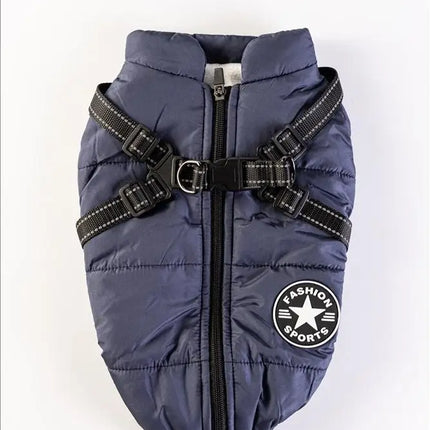 Warme Winterjas met Ingebouwd Harnas voor Alle Hondengroottes | Waterafstotend en Ademend Materiaal | Ideaal voor Koude Weersomstandigheden