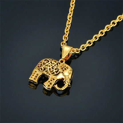 Dieren hanger ketting unisex | RVS zilver & goud | Olifant, hond, kat, uil hanger | Trendy dierensieraad | Gift voor dames & heren | Hypoallergeen
