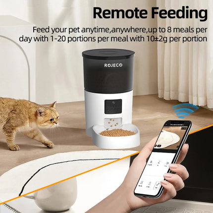 Slimme Voerautomaat met HD-Camera en Voice Recorder voor Katten & Honden | Instelbare Voedingsschema's & Live Video via App