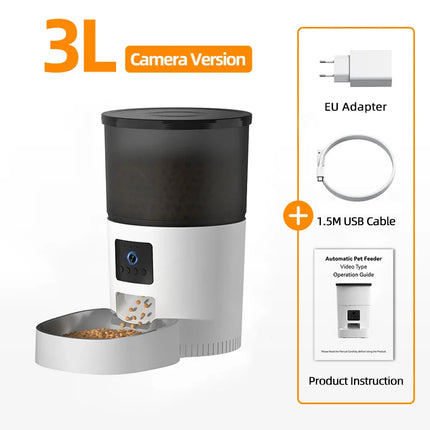 Slimme Voerautomaat met HD-Camera en Voice Recorder voor Katten & Honden | Instelbare Voedingsschema's & Live Video via App