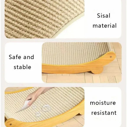 Houten Kattenklimrek | Slijtvast Sisal Krabplank | Uitneembaar Kattenbed | Kitten Speelgoed | Multifunctioneel Slaapbed | Antislip en Duurzaam | Voor Elke Seizoen | Geschikt Voor Katten Tot 6 kg