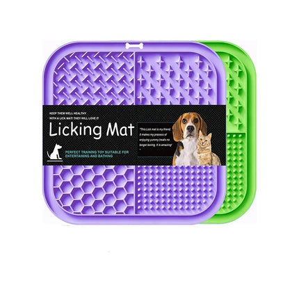 Siliconen Likmat voor Huisdieren | 20x20 cm | Trage Voeding en Spijsvertering Verbetering | Veilig en Schoon | Beschikbaar in Drie Kleuren