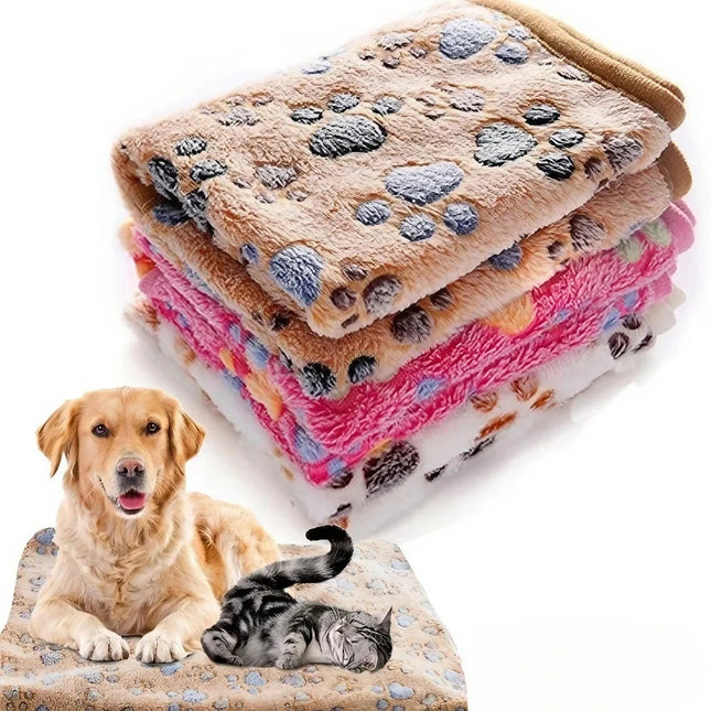 Soft Pet Blanket | Fluffy Coral Fleece | Cartoon Design | Warm & Comfortable | Dog & Cat | Machine Washable | Assorted Colors | Suitable for Couch & Bed | Hand Wash | Pet Supplies