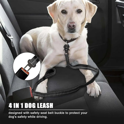Bungee Hondenriem met Snelsluiting | Reflecterende Draad | Schokabsorberend | Dubbel Handvat | Weerbestendig Nylon | Voor Grote Honden | 178 cm Uittrekbaar