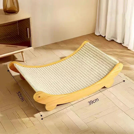 Houten Kattenklimrek | Slijtvast Sisal Krabplank | Uitneembaar Kattenbed | Kitten Speelgoed | Multifunctioneel Slaapbed | Antislip en Duurzaam | Voor Elke Seizoen | Geschikt Voor Katten Tot 6 kg