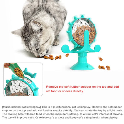 SmartSnack Reuzenrad Traktatie Dispenser voor Katten en Kleine Honden | Interactief & Multifunctioneel Vermaak | Versterkt Intelligentie & Voorkomt Schrokken | Sterke Zuignap voor Stabiele Bevestiging