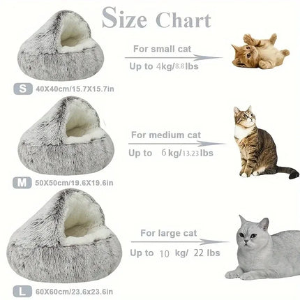 Pluche Winter Kattenmand | Ronde Slaapzak | Huisdieren Nest | Ademend | Voor Katten & Kleine Honden