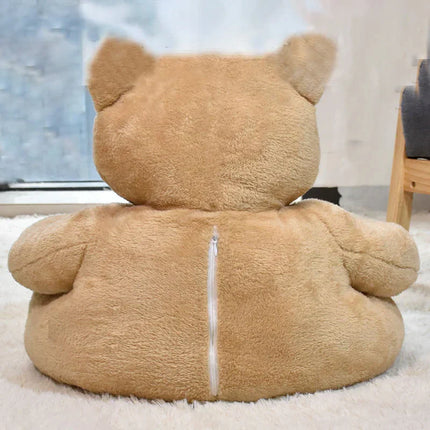 CuddleBear kattenbed van pluche | Zacht en comfortabel berenvormig kattenmandje | Machinewasbaar bed voor kleine en middelgrote katten | 46x46 cm of 57x57 cm