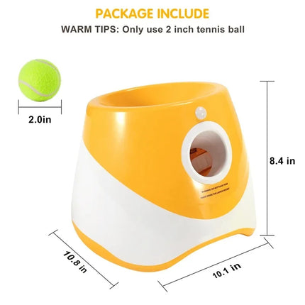 Oplaadbare Interactieve Tennisbalwerper voor Honden | Instelbare Werpafstanden 3m-9m | Inclusief USB Lader & Mini Tennisballen