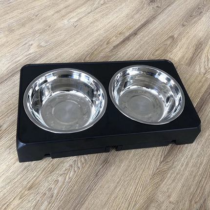Booteely Verstelbare Voerstandaard voor Honden | Dubbele Roestvrijstalen Bakken, Ergonomische Hoogte | Geschikt voor Alle Hondenrassen