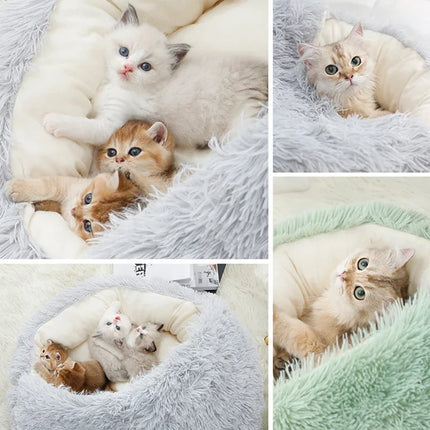 Pluche Winter Kattenmand | Ronde Slaapzak | Huisdieren Nest | Ademend | Voor Katten & Kleine Honden