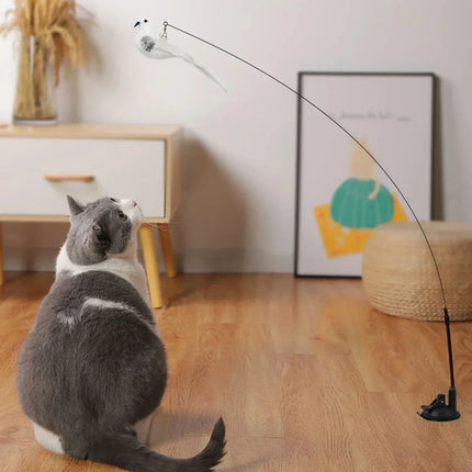 Kattenspeelgoed | Interactieve Pauwenpluim Met Bel | Kunststof Verenstok | Kattenstok | Speeltjes Voor Kittens En Katten | Huisdierbenodigdheden | Veilig En Duurzaam | Simulatie Vogelmotief | Indoor Plezier