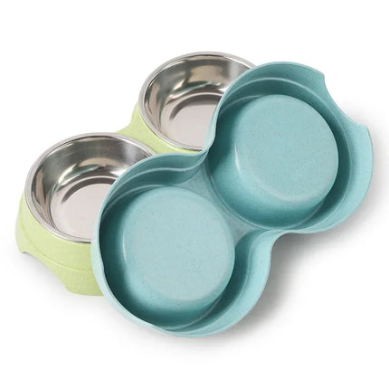PawPerfect Dubbele Set | Roestvrijstalen Eet- & Drinkbakken voor Huisdieren | Antislip, Duurzaam & Hygiënisch