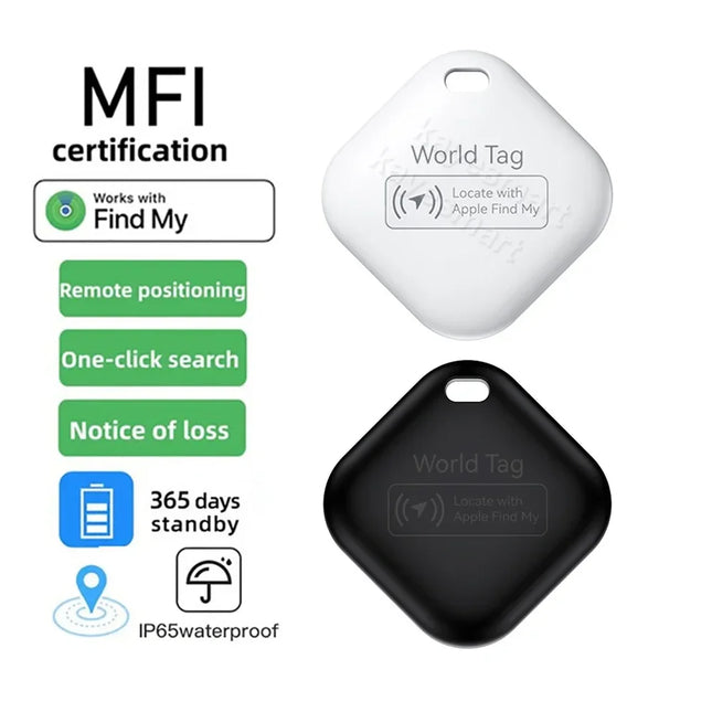 Mini GPS Tracker | Vind Mijn Sleutels, Kind & Huisdier | Compatibel met Apple iOS | Waterbestendig | Geluidsfunctie | Tot 1 Jaar Batterijduur