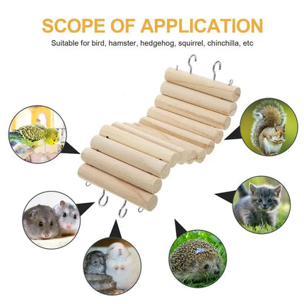 Houten Hamsterspeeltje Kooiladder | Klimladder voor Hamster en Cavia | Kleine Dieren Speelplaats | Bijtbestendig en Duurzaam | Reptielen Speelgoed | Perfecte Huisdieren Accessoires