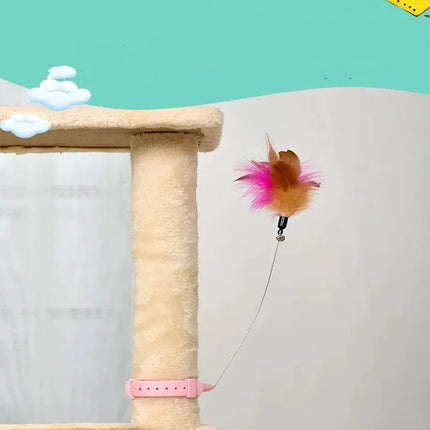 CatPlay Feathers | Flexibel Interactief Speelgoed met Veer en Bel voor Katten | Stimuleert Jachtinstinct | Duurzaam Siliconen