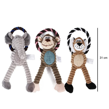 Pluchen Hondenspeelgoed | Squeaker | Bevordert Tandgezondheid | Duurzaam en Interactief | 31 cm