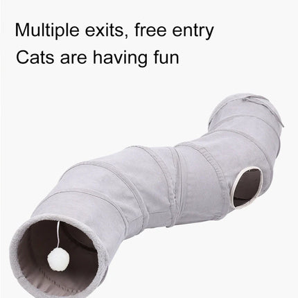 FunTunnel | Veelzijdige en opvouwbare speeltent voor katten | Met krinkelende voering en bel | Ideaal voor binnen en buiten