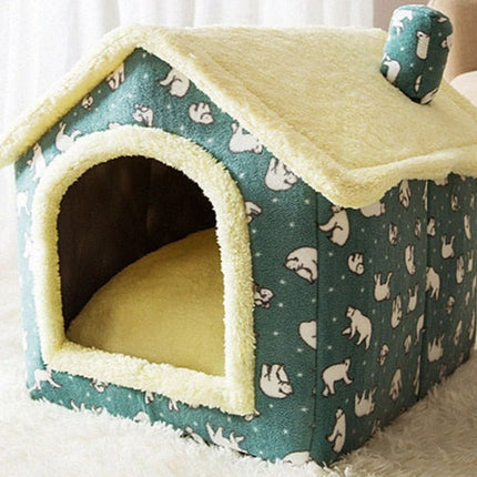 Fluffy Knus Huisje voor Huisdieren | Comfortabel Warm Nest voor Katten en Honden tot 4kg | Anti-slip Bodem | Afneembare Wasbare Hoes | Zachte Stof | Diverse Kleuren