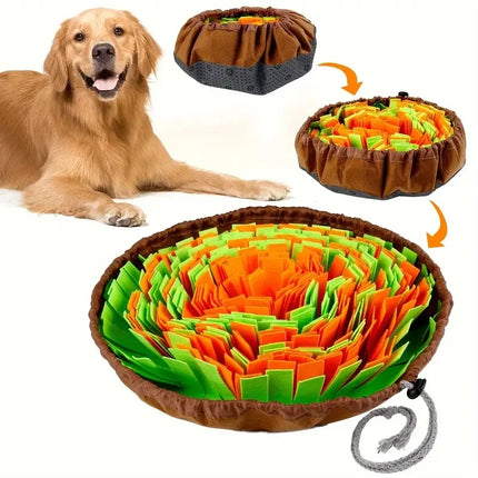 Wasbare Vilt Snuffelmat voor Honden | Opvouwbare Hersenstimulerende Voedselmat | Ideaal voor Mentale en Fysieke Uitdaging