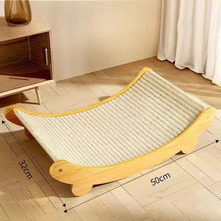 Houten Kattenklimrek | Slijtvast Sisal Krabplank | Uitneembaar Kattenbed | Kitten Speelgoed | Multifunctioneel Slaapbed | Antislip en Duurzaam | Voor Elke Seizoen | Geschikt Voor Katten Tot 6 kg