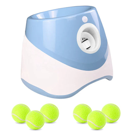 Oplaadbare Interactieve Tennisbalwerper voor Honden | Instelbare Werpafstanden 3m-9m | Inclusief USB Lader & Mini Tennisballen