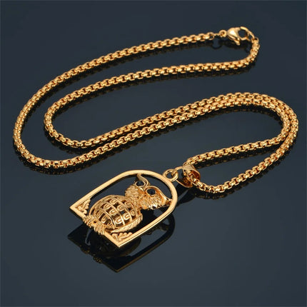 Dierenhanger ketting voor dames en heren | Olifant, hond, uil, kat | Roestvrijstalen zilver of goud | Trendy dierensieraad | Perfect cadeau