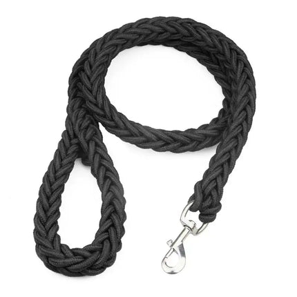 Sterke nylon hondenriem | Gevlochten touw met gesp | Alle seizoenen | Grote hondenriem voor bulldogs en rottweilers | Duurzaam en milieuvriendelijk | Geschikt voor wandelen, trainen en reizen