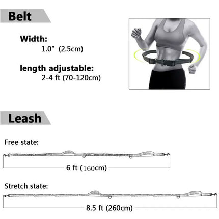 Handsfree Joggen Met Reflecterende Nylon Hondenriem | Schokabsorberend Elastiek | Veilig En Comfortabel | Geschikt Voor Alle Hondenrassen | Duurzaam En Flexibel Ontwerp | Ideaal Voor Actieve Levensstijl