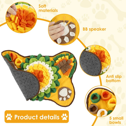 Interactieve Zoekmat voor Honden met Antislip Onderkant en Verborgen Traktatiekommetjes | Stimuleert Geurvermogen en Voorkomt Verveling