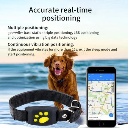 GPS Tracker voor Huisdieren | Real-time Locatiebepaling | Geschikt voor Honden en Katten | Vibratiefunctie | Duurzame en Veilige GPS-halsband