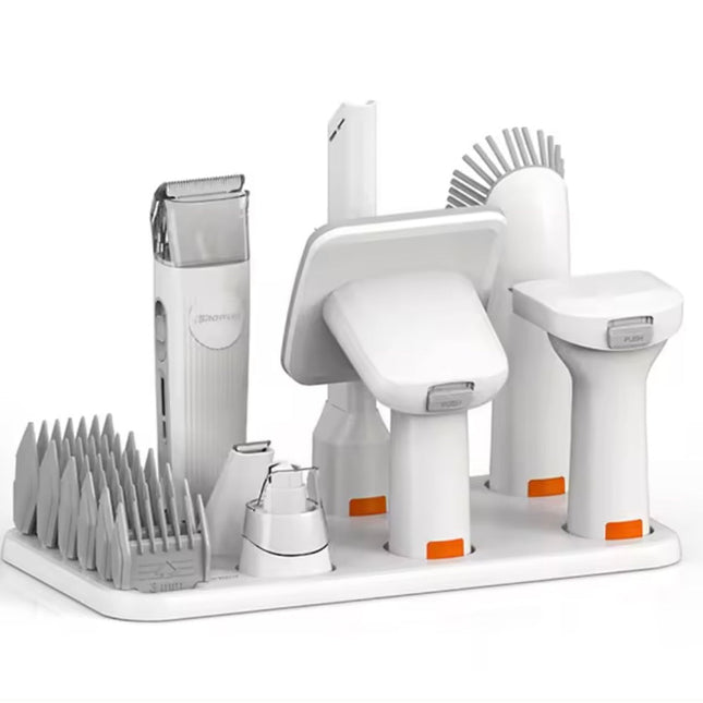 Peluquero canino con aspiradora | Funcionamiento silencioso | 7 accesorios | Apto para perros y gatos | GroomMaster Pro