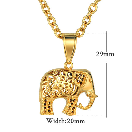 Dieren hanger ketting unisex | RVS zilver & goud | Olifant, hond, kat, uil hanger | Trendy dierensieraad | Gift voor dames & heren | Hypoallergeen