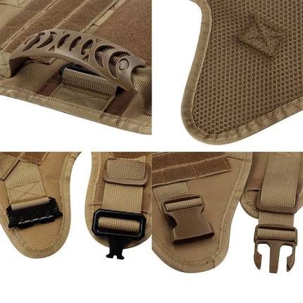 K9 Tactisch Vest voor Honden | Verstelbare Banden, MOLLE-Systeem, Volledige Lichaamsbescherming | Geschikt voor Duitse Herder, Malinois, Franse Bulldog | Maten S-XL
